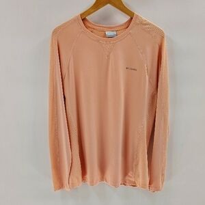 Columbia Pullover Top Size XL Peach Vented Sides Sleeves and Upper Back
